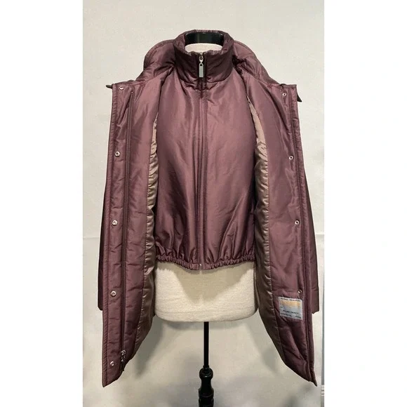 Ellen Tracy Women's Med Purple Double Layer Thermore Down Insulation Puffer Coat - Picture 3 of 10